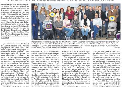 Dezember 2018: Lions Quest-Seminar an Beruflichen Schulen